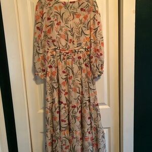 Floral Long Sleeve Maxi Dress Eliza J sz 10